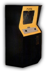 Typický žlutý sériový videoautomat Pong - 1973